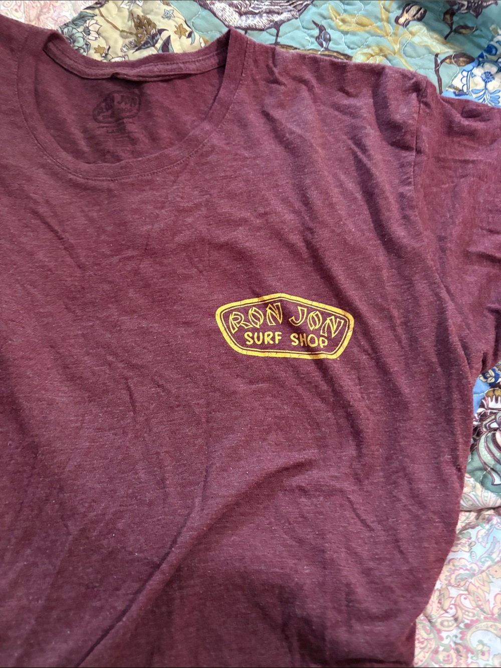 Ron Jon Surf Shop Maroon Logo Tee